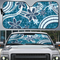 Hawaii Pupuala Plumeria Blue Auto Sun Shade Polynesian Pattern LT01 Blue - Polynesian Pride