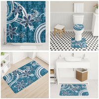 Hawaii Pupuala Plumeria Blue Bathroom Set Polynesian Pattern LT01 - Polynesian Pride