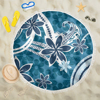Hawaii Pupuala Plumeria Blue Beach Blanket Polynesian Pattern LT01 One Size 150cm Blue - Polynesian Pride