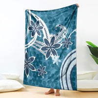 Hawaii Pupuala Plumeria Blue Blanket Polynesian Pattern LT01 - Polynesian Pride
