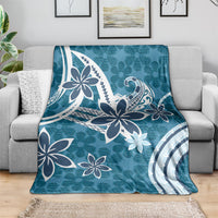 Hawaii Pupuala Plumeria Blue Blanket Polynesian Pattern LT01 - Polynesian Pride