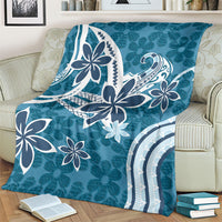 Hawaii Pupuala Plumeria Blue Blanket Polynesian Pattern LT01 - Polynesian Pride