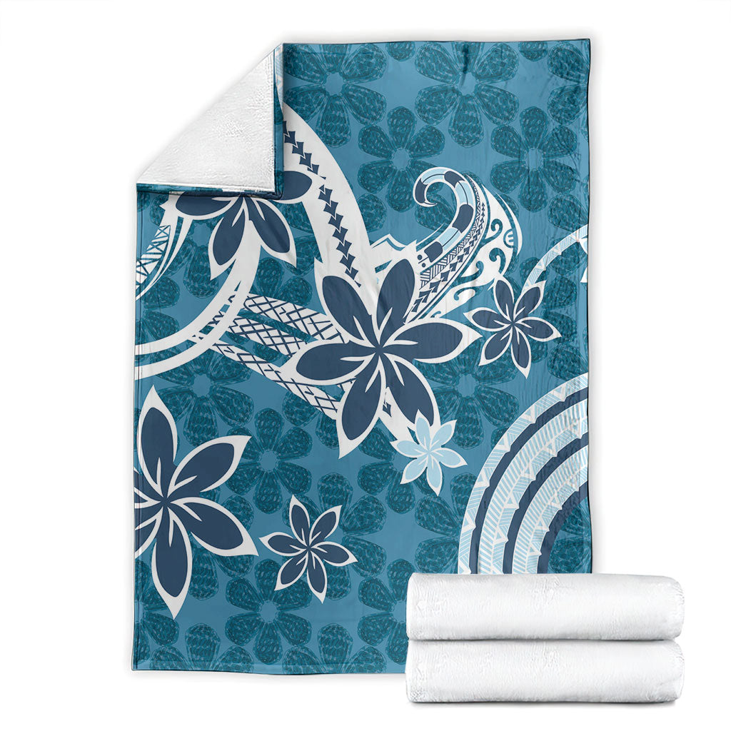 Hawaii Pupuala Plumeria Blue Blanket Polynesian Pattern LT01 - Polynesian Pride