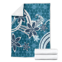 Hawaii Pupuala Plumeria Blue Blanket Polynesian Pattern LT01 - Polynesian Pride
