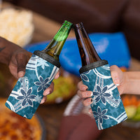 Hawaii Pupuala Plumeria Blue 4 in 1 Can Cooler Tumbler Polynesian Pattern LT01 - Polynesian Pride