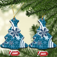 Hawaii Pupuala Plumeria Blue Ceramic Ornament Polynesian Pattern LT01 Christmas Tree Blue - Polynesian Pride