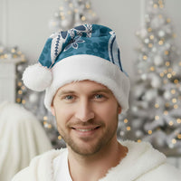 Hawaii Pupuala Plumeria Blue Christmas Santa Hat Polynesian Pattern LT01 - Polynesian Pride