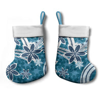 Hawaii Pupuala Plumeria Blue Christmas Stocking Polynesian Pattern LT01 - Polynesian Pride
