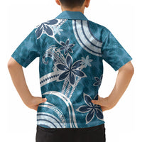 Hawaii Pupuala Plumeria Blue Kid Hawaiian Shirt Polynesian Pattern LT01 - Polynesian Pride