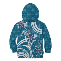 Hawaii Pupuala Plumeria Blue Kid Hoodie Polynesian Pattern LT01 - Polynesian Pride