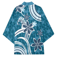 Hawaii Pupuala Plumeria Blue Kimono Polynesian Pattern LT01 - Polynesian Pride