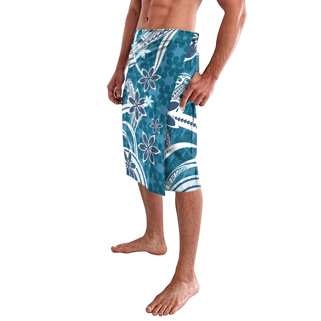 Hawaii Pupuala Plumeria Blue Lavalava Polynesian Pattern LT01 - Polynesian Pride