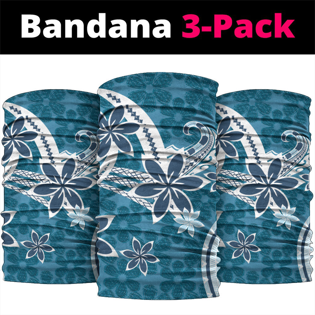 Hawaii Pupuala Plumeria Blue Neck Gaiter Polynesian Pattern LT01 package One Size: 25*50cm Blue - Polynesian Pride