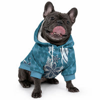 Hawaii Pupuala Plumeria Blue Pet Hoodie Polynesian Pattern LT01 - Polynesian Pride