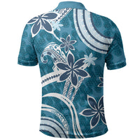 Hawaii Pupuala Plumeria Blue Polo Shirt Polynesian Pattern LT01 - Polynesian Pride