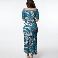 Hawaii Pupuala Plumeria Blue Puletasi Polynesian Pattern LT01 - Polynesian Pride