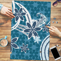 Hawaii Pupuala Plumeria Blue Puzzle Polynesian Pattern LT01 Blue - Polynesian Pride