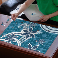 Hawaii Pupuala Plumeria Blue Puzzle Polynesian Pattern LT01 - Polynesian Pride
