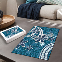 Hawaii Pupuala Plumeria Blue Puzzle Polynesian Pattern LT01 - Polynesian Pride