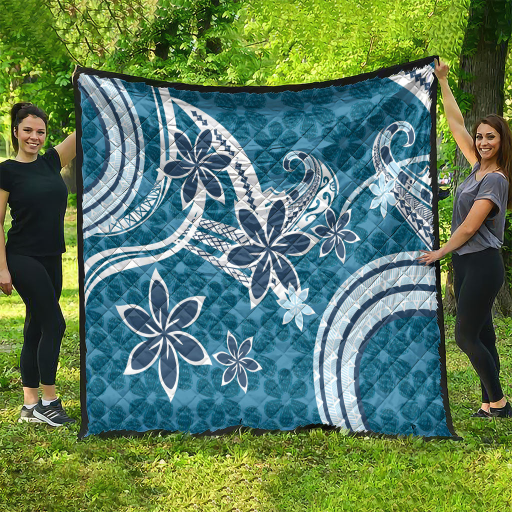 Hawaii Pupuala Plumeria Blue Quilt Polynesian Pattern LT01 - Polynesian Pride