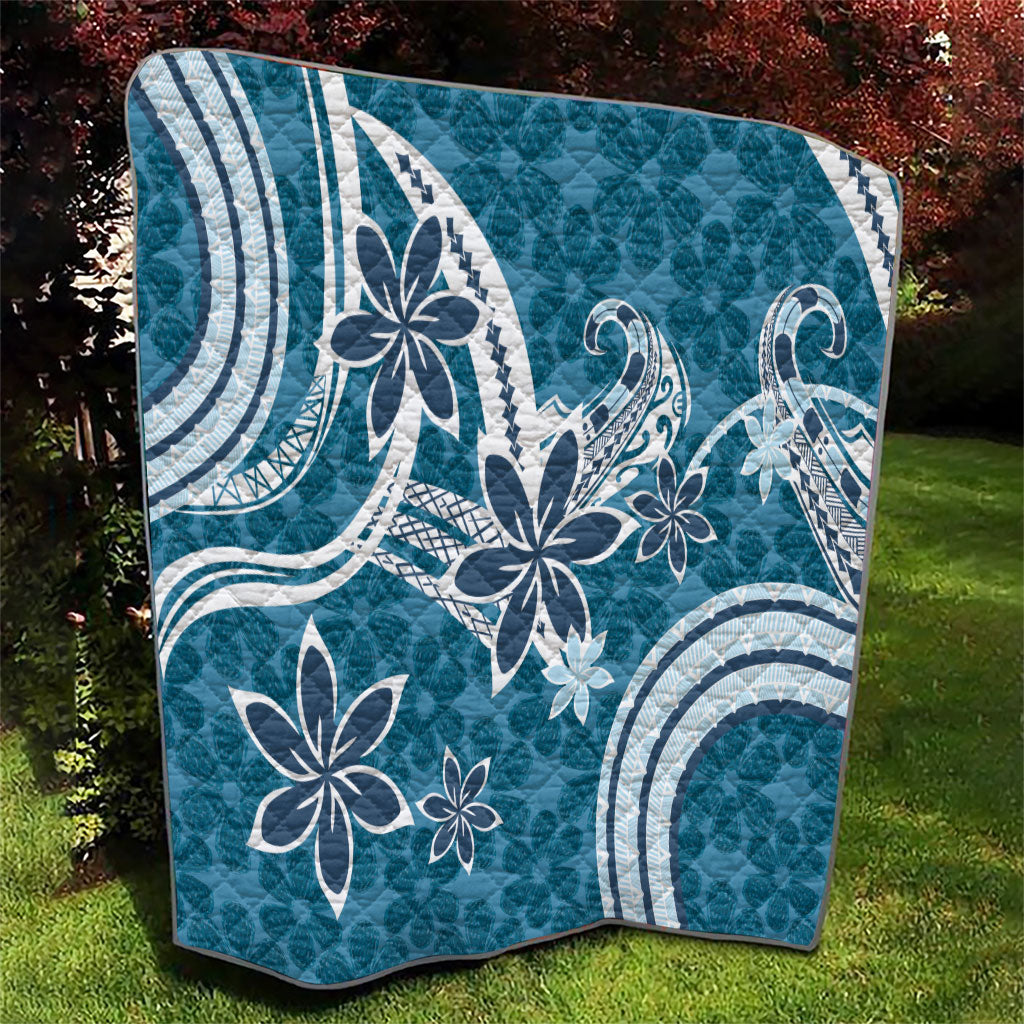 Hawaii Pupuala Plumeria Blue Quilt Polynesian Pattern LT01 - Polynesian Pride