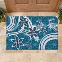 Hawaii Pupuala Plumeria Blue Rubber Doormat Polynesian Pattern LT01 Blue - Polynesian Pride