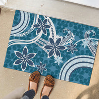 Hawaii Pupuala Plumeria Blue Rubber Doormat Polynesian Pattern LT01 - Polynesian Pride