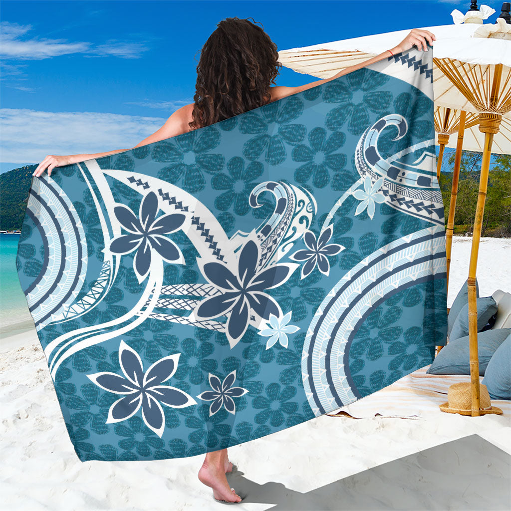 Hawaii Pupuala Plumeria Blue Sarong Polynesian Pattern LT01 One Size 44 x 66 inches Blue - Polynesian Pride