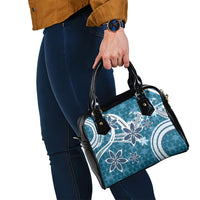 Hawaii Pupuala Plumeria Blue Shoulder Handbag Polynesian Pattern LT01 - Polynesian Pride