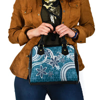 Hawaii Pupuala Plumeria Blue Shoulder Handbag Polynesian Pattern LT01 - Polynesian Pride