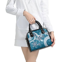 Hawaii Pupuala Plumeria Blue Shoulder Handbag Polynesian Pattern LT01 - Polynesian Pride