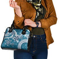 Hawaii Pupuala Plumeria Blue Shoulder Handbag Polynesian Pattern LT01 - Polynesian Pride