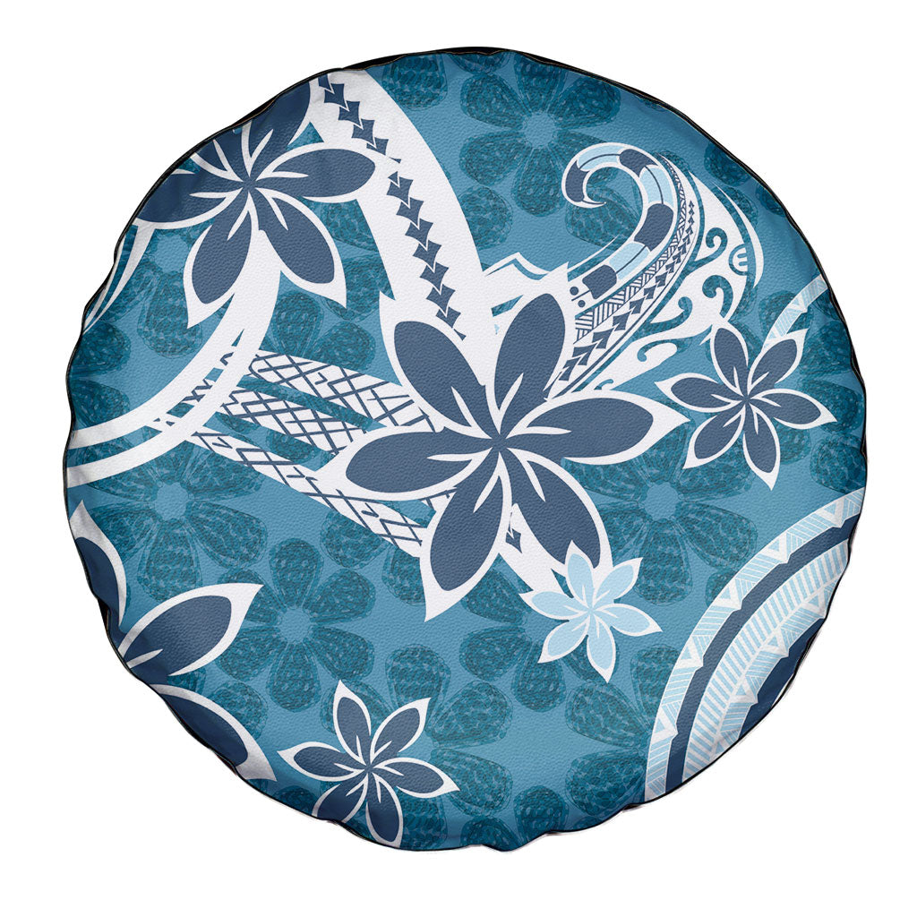Hawaii Pupuala Plumeria Blue Spare Tire Cover Polynesian Pattern LT01 - Polynesian Pride