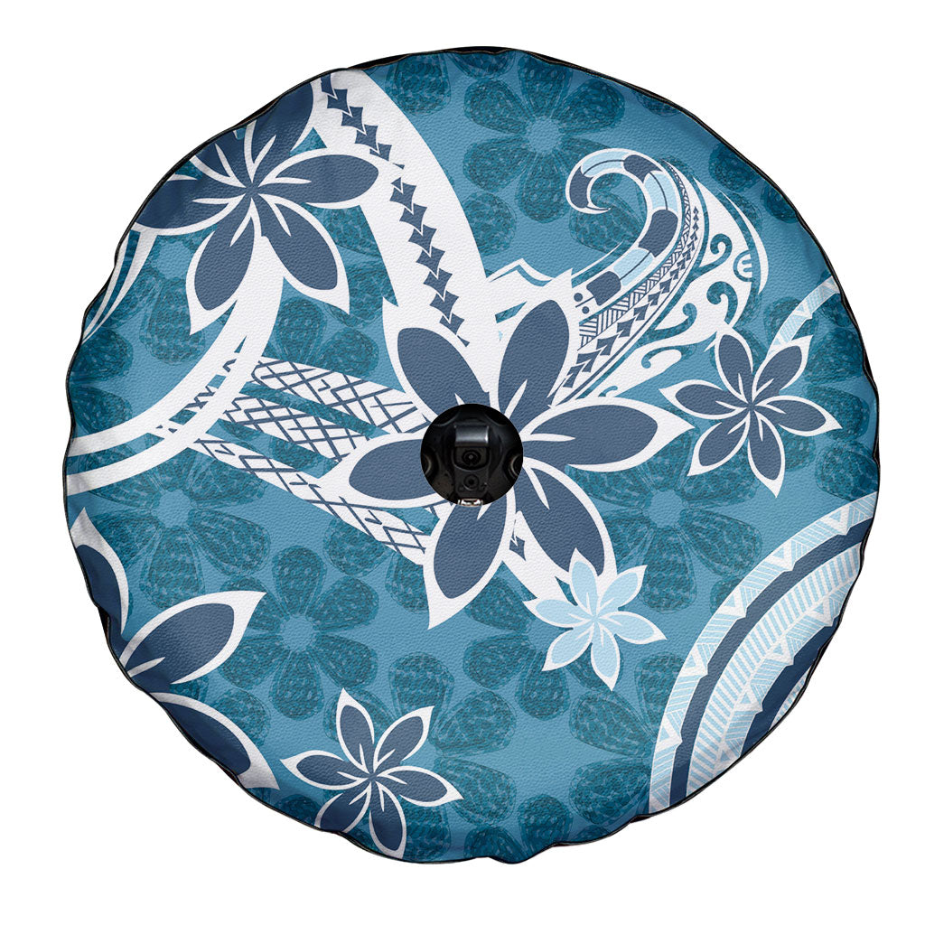 Hawaii Pupuala Plumeria Blue Spare Tire Cover Polynesian Pattern LT01 - Polynesian Pride