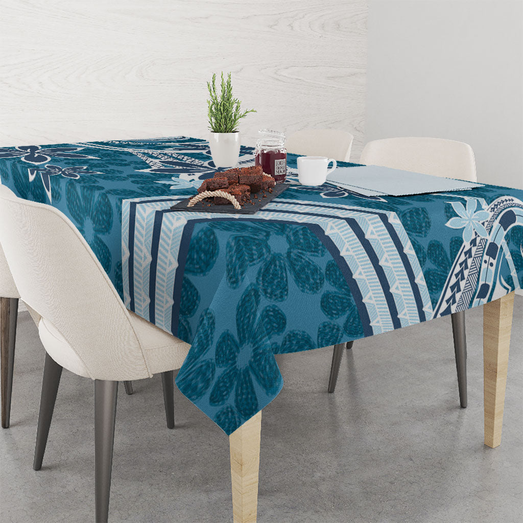 Hawaii Pupuala Plumeria Blue Tablecloth Polynesian Pattern LT01 - Polynesian Pride