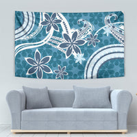 Hawaii Pupuala Plumeria Blue Tapestry Polynesian Pattern LT01 - Polynesian Pride