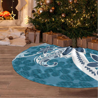 Hawaii Pupuala Plumeria Blue Tree Skirt Polynesian Pattern LT01 - Polynesian Pride