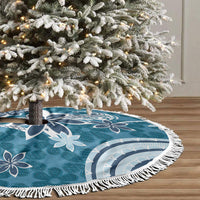 Hawaii Pupuala Plumeria Blue Tree Skirt Polynesian Pattern LT01 - Polynesian Pride