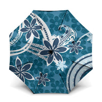 Hawaii Pupuala Plumeria Blue Umbrella Polynesian Pattern LT01 One Size Folded 11.42 inch Opened Diameter 37.4 inch Blue - Polynesian Pride