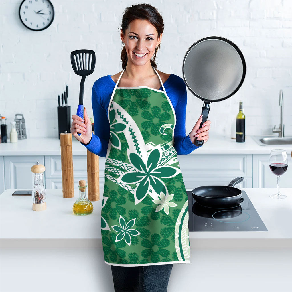 Hawaii Pupuala Plumeria Green Apron Polynesian Pattern LT01 - Polynesian Pride