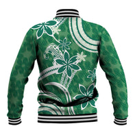 Hawaii Pupuala Plumeria Green Baseball Jacket Polynesian Pattern LT01 - Polynesian Pride