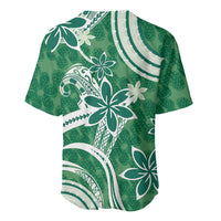 Hawaii Pupuala Plumeria Green Baseball Jersey Polynesian Pattern LT01 - Polynesian Pride