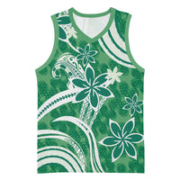 Hawaii Pupuala Plumeria Green Basketball Jersey Polynesian Pattern LT01 Unisex Green - Polynesian Pride