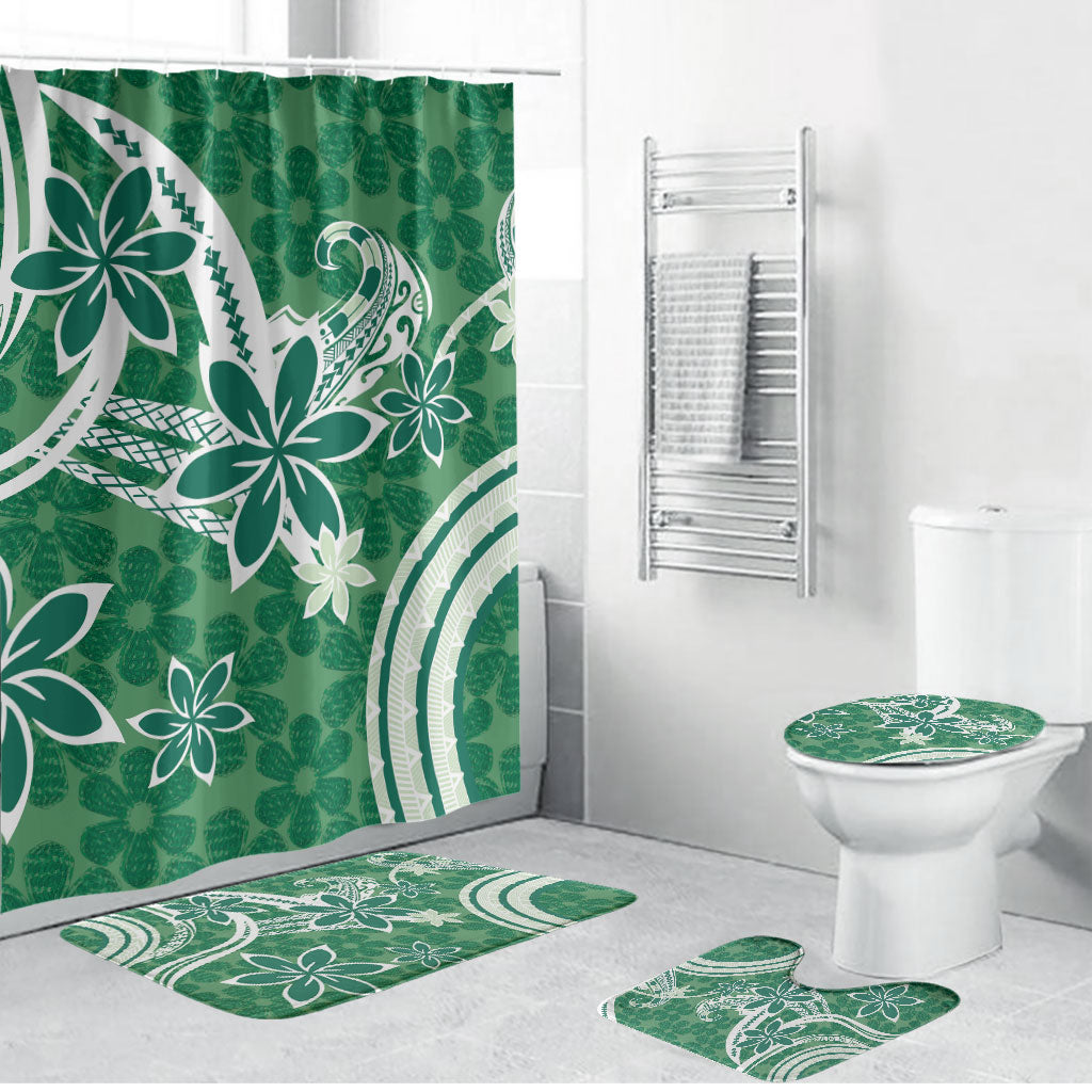 Hawaii Pupuala Plumeria Green Bathroom Set Polynesian Pattern LT01 Bathroom Set (4 pcs) Green - Polynesian Pride