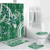 Hawaii Pupuala Plumeria Green Bathroom Set Polynesian Pattern LT01 Bathroom Set (4 pcs) Green - Polynesian Pride