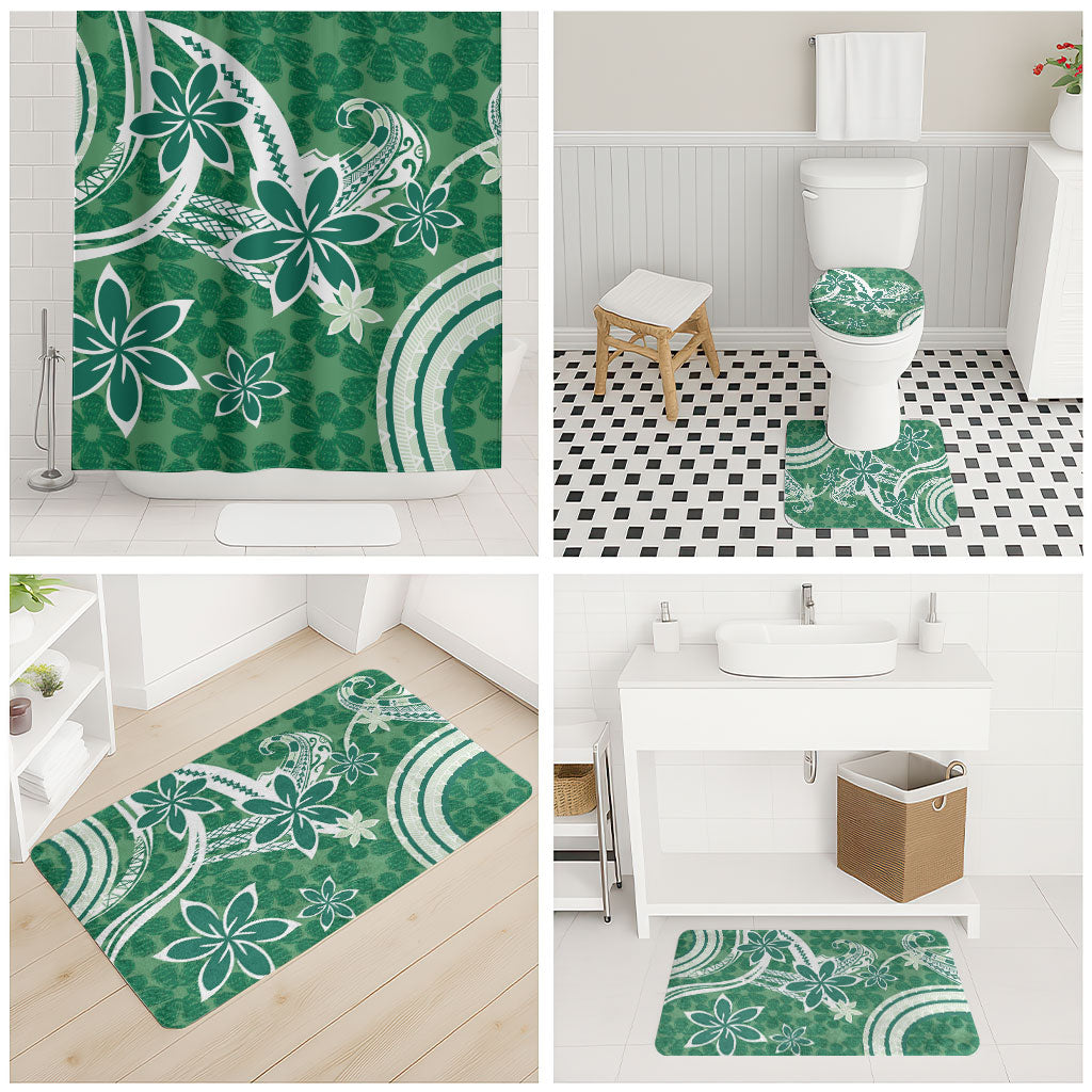 Hawaii Pupuala Plumeria Green Bathroom Set Polynesian Pattern LT01 - Polynesian Pride