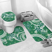 Hawaii Pupuala Plumeria Green Bathroom Set Polynesian Pattern LT01 Mat Set Only (3 pcs) One Size Green - Polynesian Pride