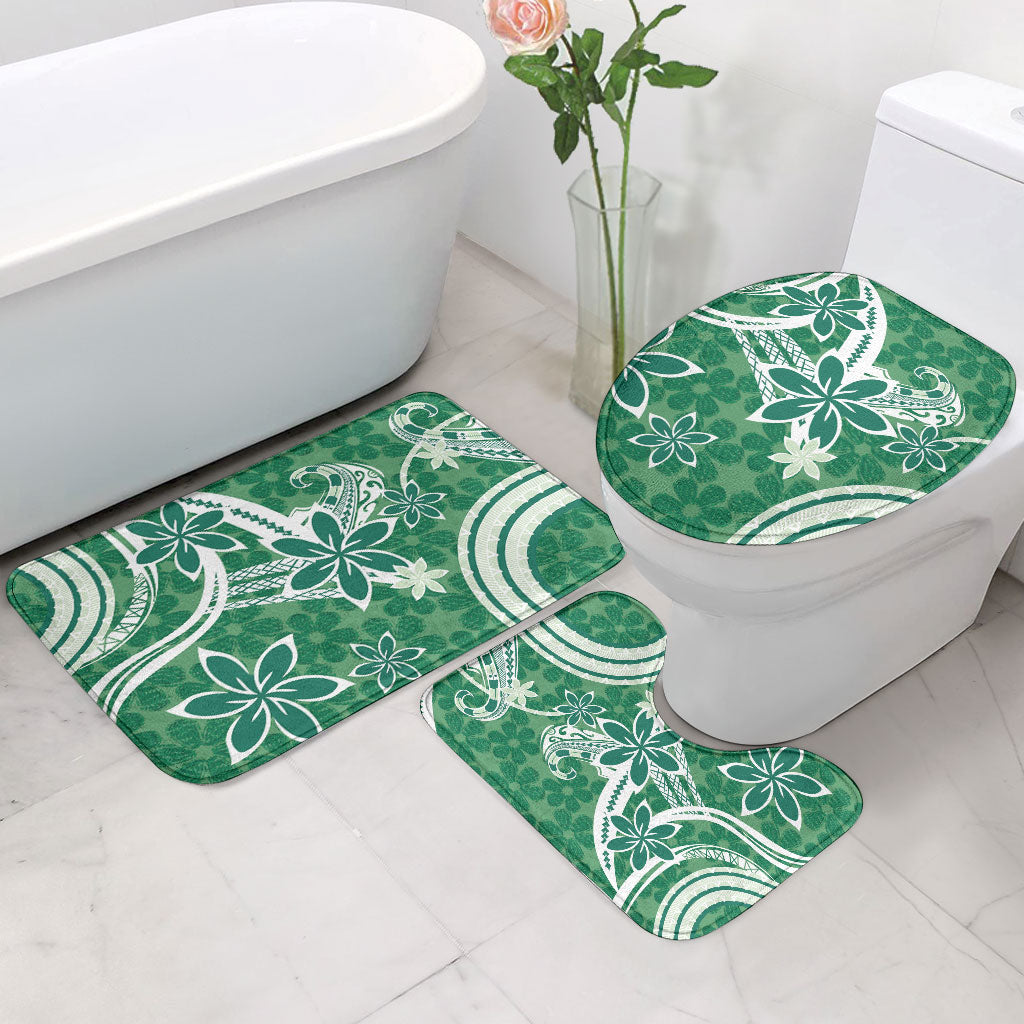 Hawaii Pupuala Plumeria Green Bathroom Set Polynesian Pattern LT01 - Polynesian Pride