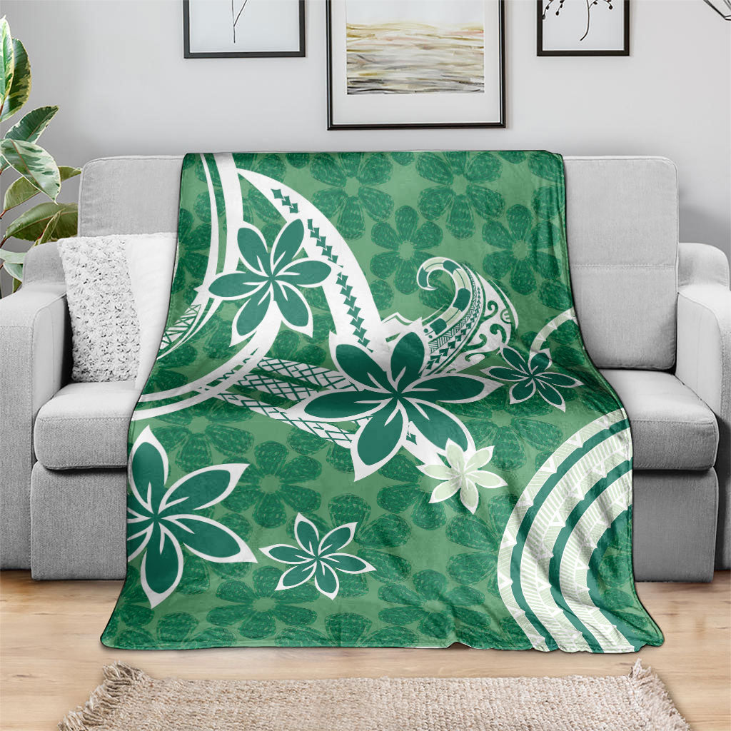Hawaii Pupuala Plumeria Green Blanket Polynesian Pattern LT01 - Polynesian Pride
