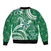 Hawaii Pupuala Plumeria Green Bomber Jacket Polynesian Pattern LT01 - Polynesian Pride